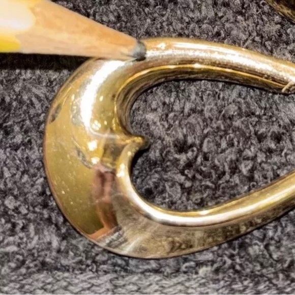 14k Yellow Gold Swirl Hoop Wave Twist Hollow Earrings 1  1/2 In - Picture 5 of 11